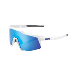 100% Speedcraft Tall Matte White-HiPER Blue Brille