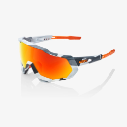 100% Speedtrap Soft Tact Grey Camo-HiPER Red Brille