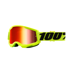 100% Strata 2 Fluo Yellow Mirror Red Goggles