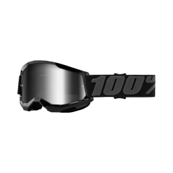 100% Strata 2 Youth Black Mirror Silver Goggles