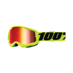 100% Strata 2 Youth Fluo Yellow Mirror Red Goggles