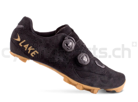 Lake MX238 Gravel Mountainbikeschuhe schwarzes Wildleder gold