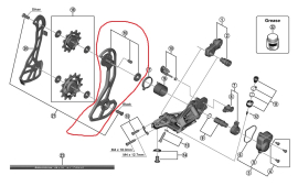 Shimano GRX RD-RX810 Schaltwerk Leitblech aussen