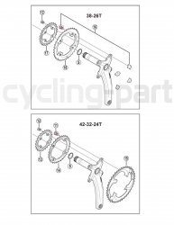 Shimano XTR FC-M980 M8x10.1mm Kettenblattschraube gross