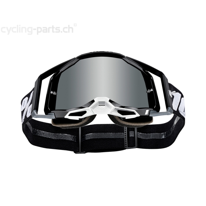 100% Racecraft 2 Black Mirror Silver Goggles