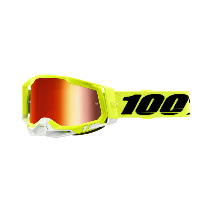 100% Racecraft 2 yellow Mirror Red Goggles