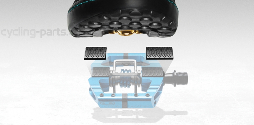 Crankbrothers Mallet E Enduro Long Spindle black/electric blue Pedale