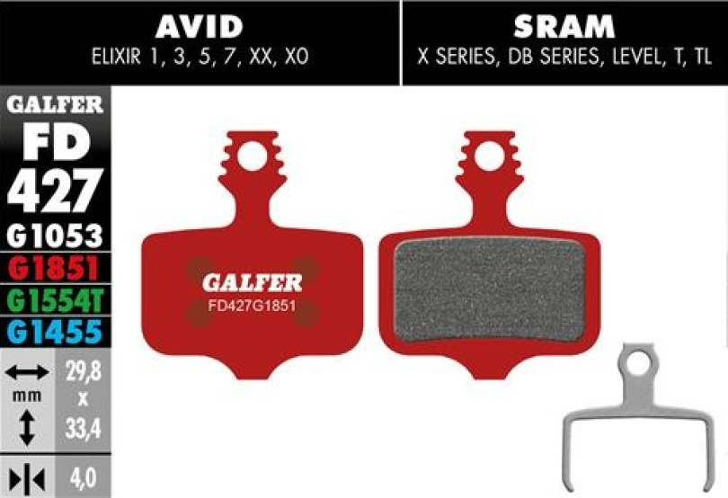 Galfer Advanced FD427 Sram Red AXS/Force AXS/Level/Avid Elixir Bremsbeläge