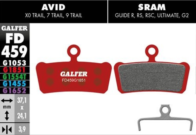 Galfer Advanced FD459 Sram G2/Guide/X0 Trail/Elixir 9/Elixir 7 Bremsbeläge