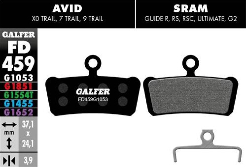 Galfer Performance FD459 Sram G2/Guide/X0 Trail/Elixir 9/Elixir 7 Bremsbeläge