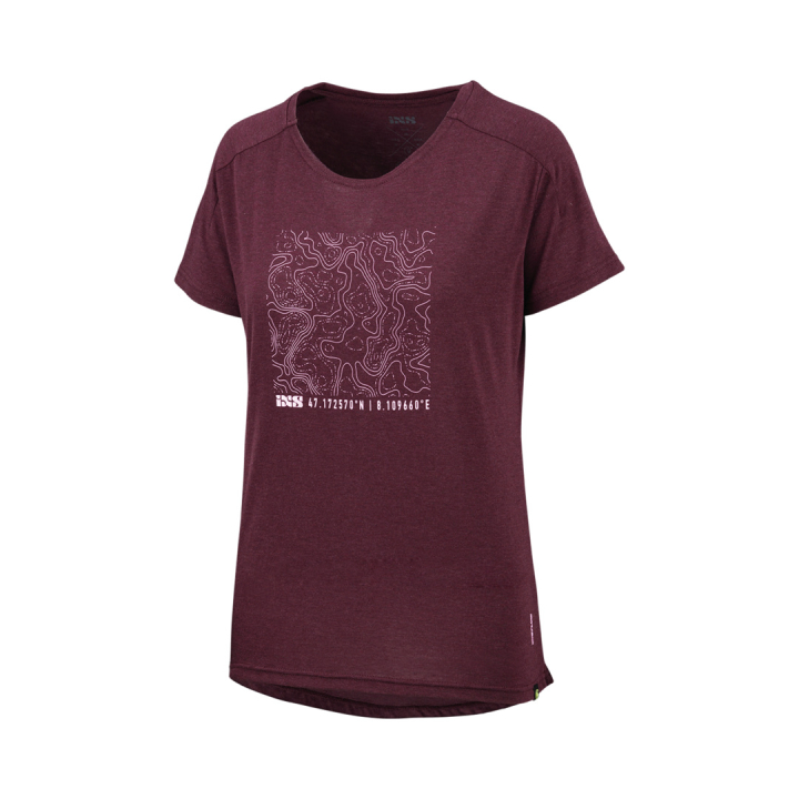 iXS Women Flow Tech Tee contour raisin