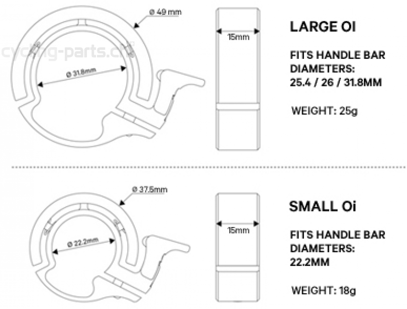 Knog Oi silver Small Glocke