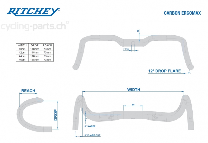 Ritchey WCS ErgoMax Carbon 40cm Lenker