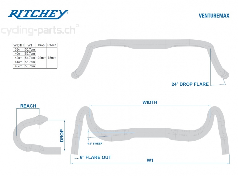 Ritchey WCS VentureMax V2 Di2 internal 44cm Lenker