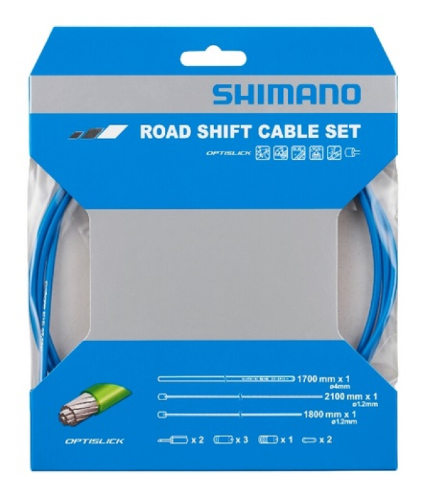 Shimano Road Shift Optislick Schaltzug-Set blau