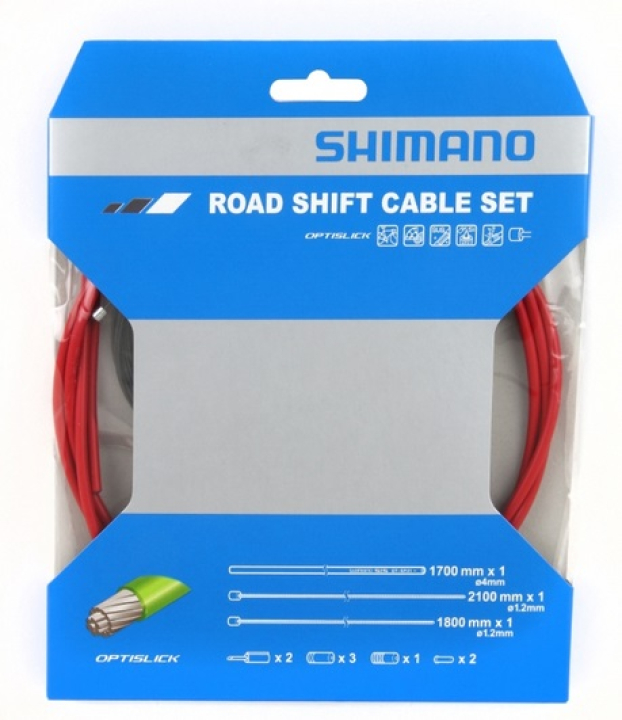 Shimano Road Shift Optislick Schaltzug-Set rot