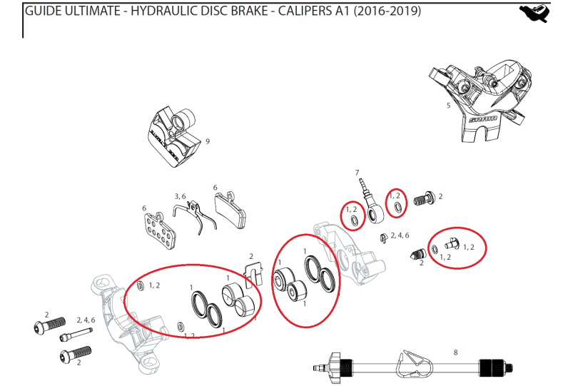 Sram Caliper Hardware Kit Bremssattel für die Guide Ultimate