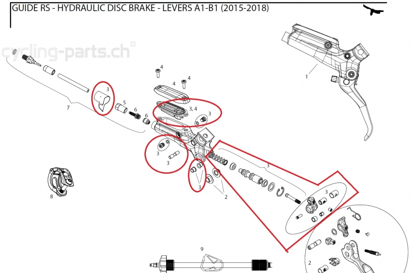 Sram Lever Internals Gen 2 Bremshebel - Kolbenkit Guide RS