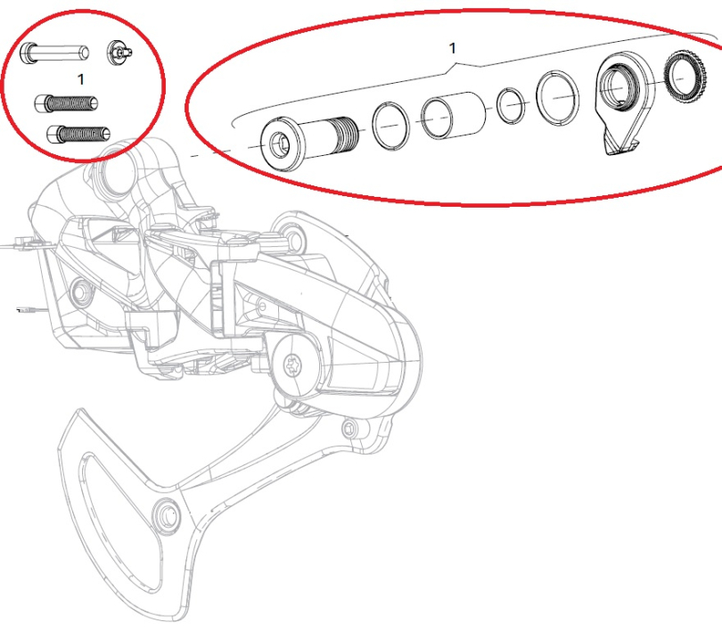 Sram X01 Eagle AXS Rear Derailleur Bolt and Screw Kit